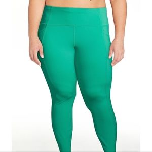 Avia Women's Plus XXL 2X 20 Kelly Green Active Performance side pockets leggings